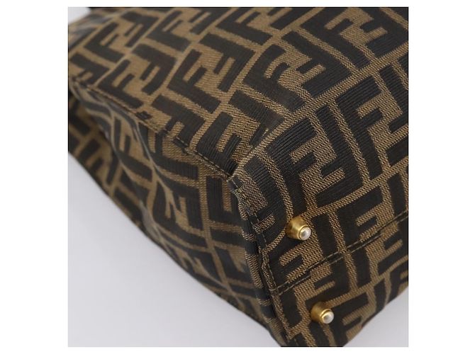 Borsa a mano FENDI Zucca Canvas Nero Marrone Auth 203801V - vista 11