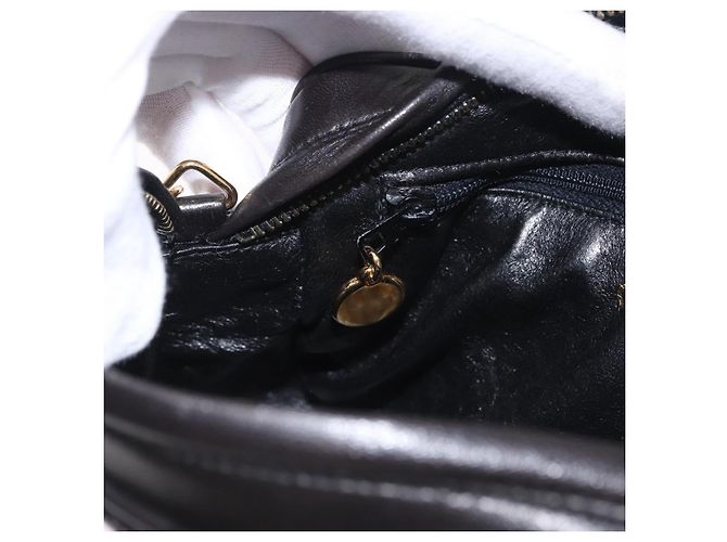 Borsa a tracolla CHANEL Matelasse con catena in pelle d'agnello nera e oro CC Auth 200580V Nero D'oro - vista 19
