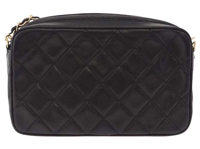 Borsa a tracolla CHANEL Matelasse con catena in pelle d'agnello nera e oro CC Auth 200580V Nero D'oro - vista 3