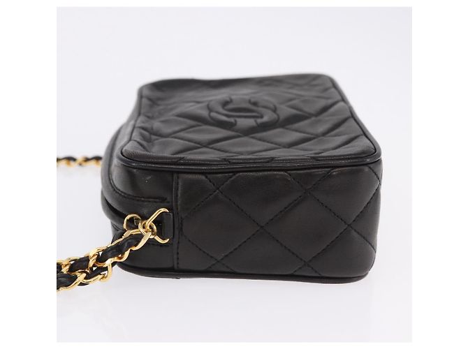 Borsa a tracolla CHANEL Matelasse con catena in pelle d'agnello nera e oro CC Auth 200580V Nero D'oro - vista 5