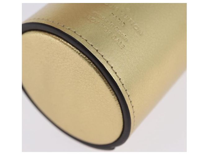 LOUIS VUITTON Monogram Pocrayon Gaston Pen Case Gold LV Auth 202723A Dorado Monograma - vista 14