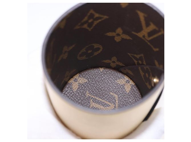 LOUIS VUITTON Monogram Pocrayon Gaston Pen Case Gold LV Auth 202723A Dorado Monograma - vista 17