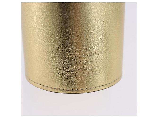 LOUIS VUITTON Monogram Pocrayon Gaston Pen Case Gold LV Auth 202723A Dorado Monograma - vista 9