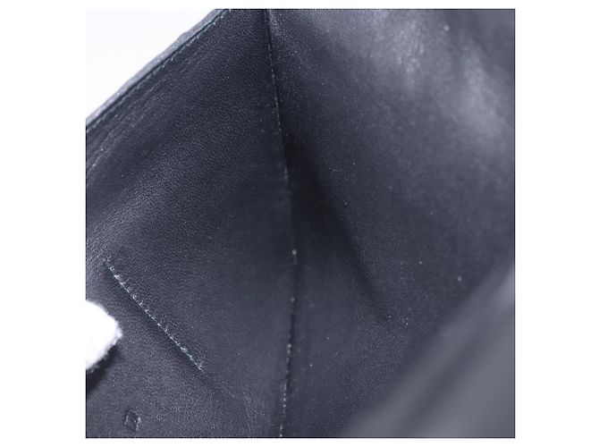 Hermès Portafoglio HERMES Dogon GM in pelle nera argento Auth 203322 Nero - vista 18