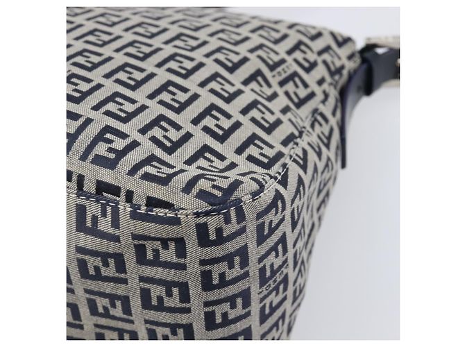 Borsa a tracolla FENDI Zucchino Canvas Mamma Baguette Navy Silver Auth 200709V Argento Blu navy - vista 15