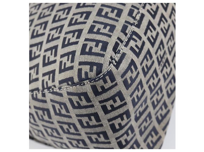 Borsa a tracolla FENDI Zucchino Canvas Mamma Baguette Navy Silver Auth 200709V Argento Blu navy - vista 16