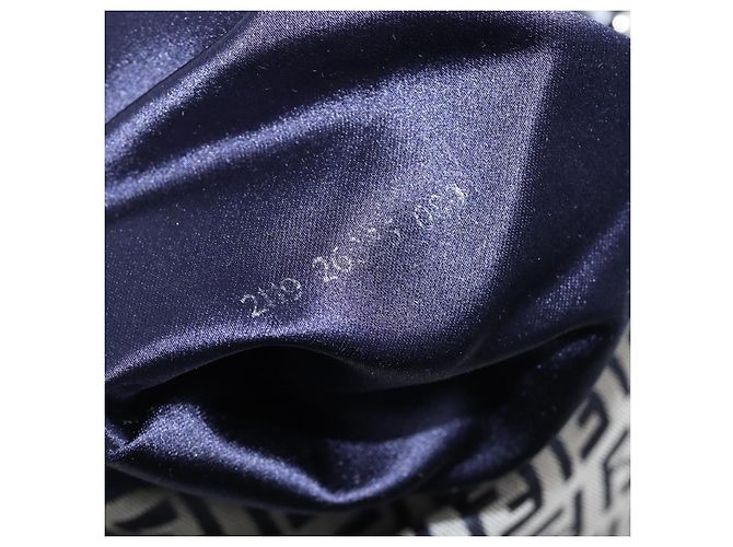 Borsa a tracolla FENDI Zucchino Canvas Mamma Baguette Navy Silver Auth 200709V Argento Blu navy - vista 27