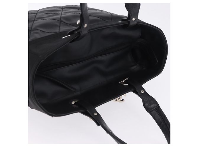 Borsa a mano CHANEL Paris Biarritz PVC Canvas Black Silver CC Auth 202681V Nero Argento - vista 6