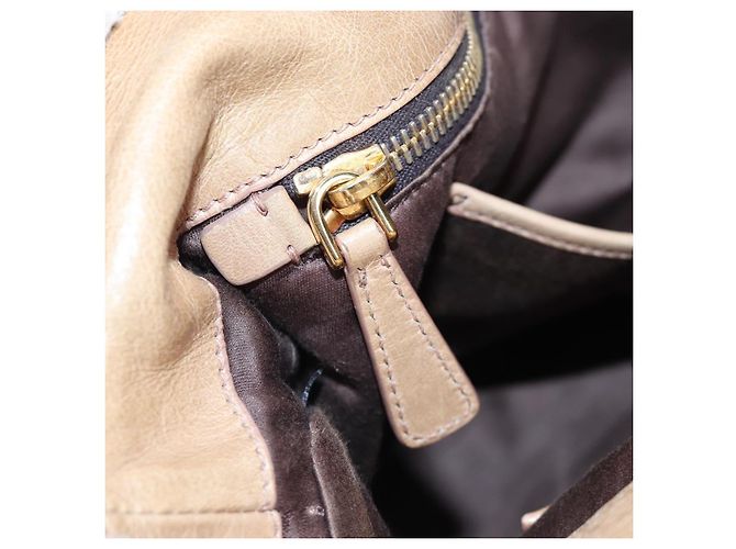 Borsa Miu Miu Vitellolux 2way Beige Gold Auth 203013V D'oro - vista 26