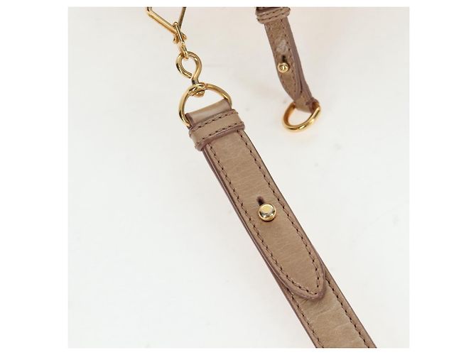 Borsa Miu Miu Vitellolux 2way Beige Gold Auth 203013V D'oro - vista 9