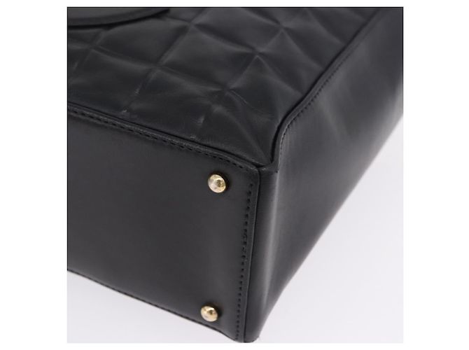 CHANEL Choco Bar Schultertasche aus Lammleder Schwarz Gold CC Auth 200511V Golden - Ansicht 11