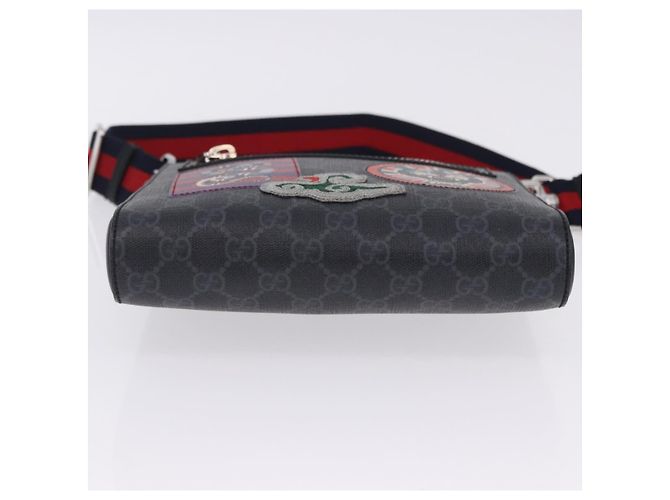 Borsa a tracolla GUCCI GG Supreme Sherry Line PVC Nero Argento 547751 Auth 203212M - vista 11