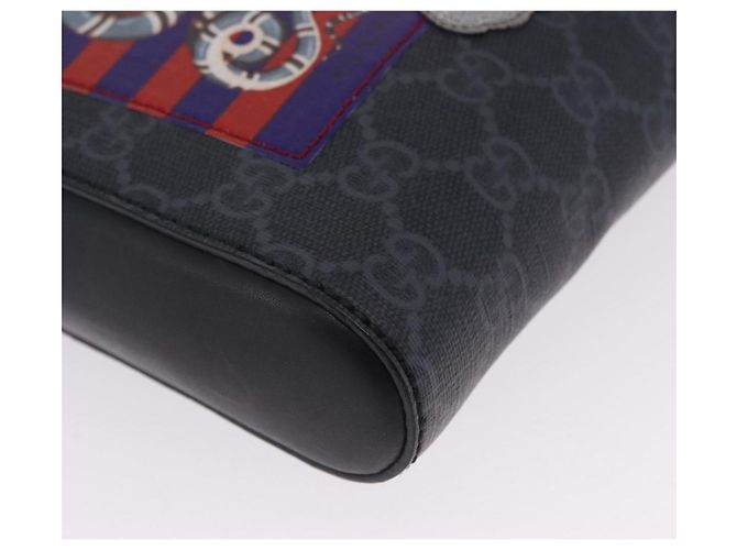 Borsa a tracolla GUCCI GG Supreme Sherry Line PVC Nero Argento 547751 Auth 203212M - vista 12