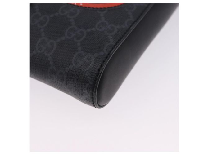 Borsa a tracolla GUCCI GG Supreme Sherry Line PVC Nero Argento 547751 Auth 203212M - vista 13