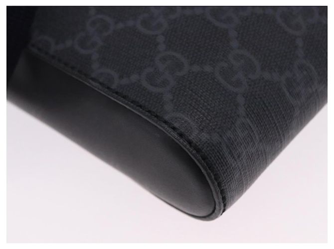 Borsa a tracolla GUCCI GG Supreme Sherry Line PVC Nero Argento 547751 Auth 203212M - vista 14