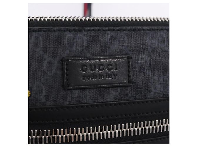 Borsa a tracolla GUCCI GG Supreme Sherry Line PVC Nero Argento 547751 Auth 203212M - vista 20