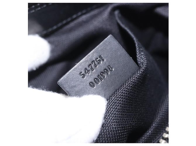 Borsa a tracolla GUCCI GG Supreme Sherry Line PVC Nero Argento 547751 Auth 203212M - vista 28