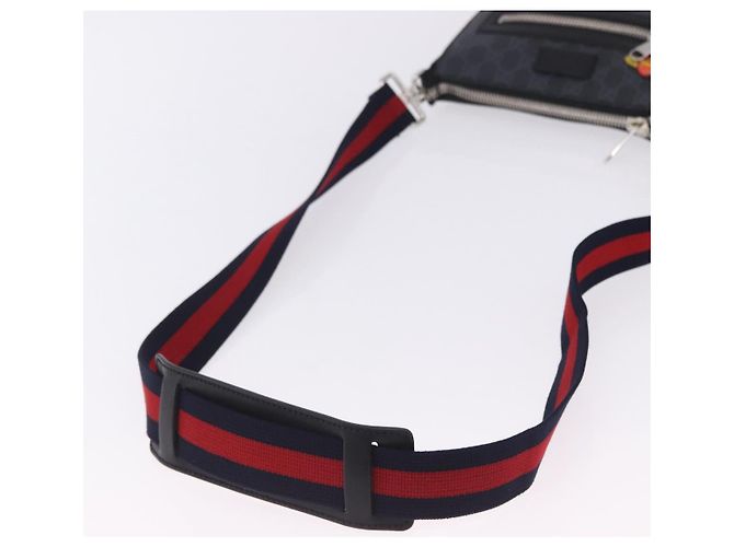 Borsa a tracolla GUCCI GG Supreme Sherry Line PVC Nero Argento 547751 Auth 203212M - vista 7