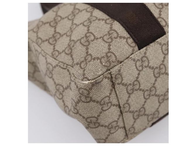 Borsa Tote GUCCI GG Supreme PVC Beige Silver 141976 Auth 202691 Argento - vista 12
