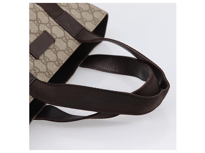 Borsa Tote GUCCI GG Supreme PVC Beige Silver 141976 Auth 202691 Argento - vista 7