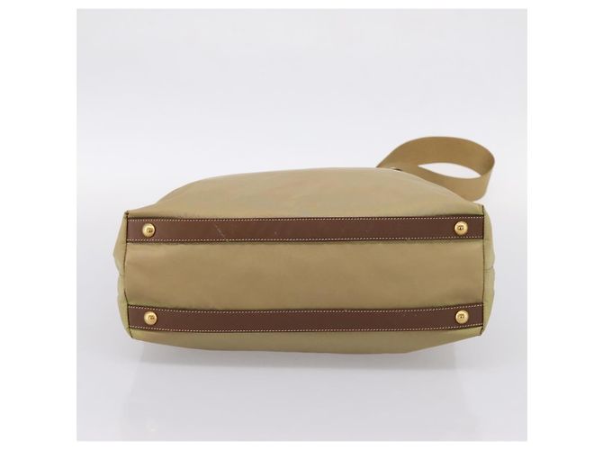 PRADA Handtasche Nylon Leder 2way Beige Gold Auth 203008 Golden - Ansicht 12