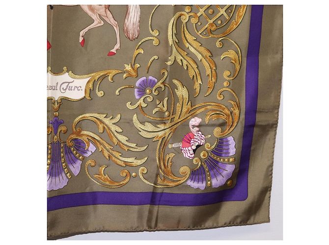 Hermès HERMES Carre 90 Seidentuch Braun Auth bs37040 - Ansicht 10