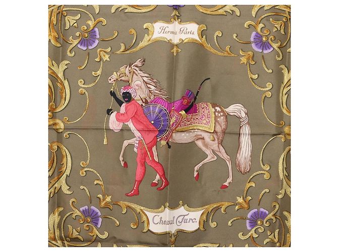 Hermès HERMES Carre 90 Seidentuch Braun Auth bs37040 - Ansicht 6