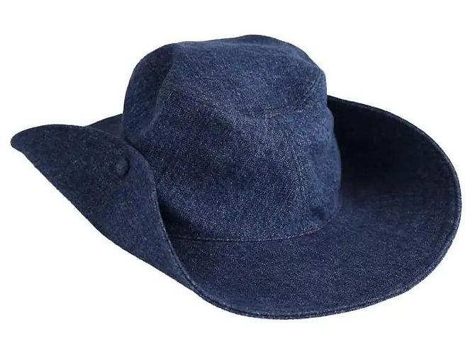 Cappello Panama Miu Miu blu navy cotone - vista 3