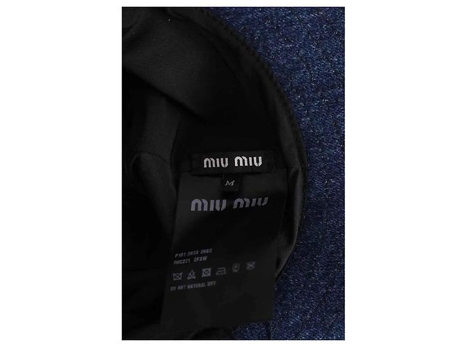 Cappello Panama Miu Miu blu navy cotone - vista 5