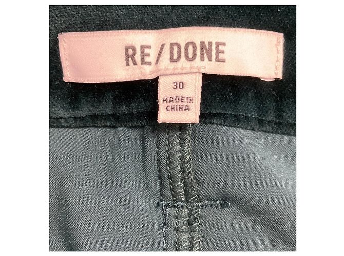 Re/Done Spruce Velvet Workwear Wide Leg Jeans Verde - vista 4