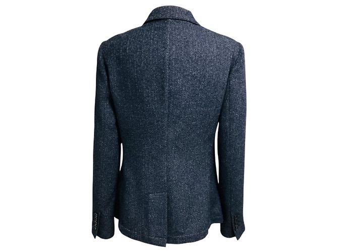 Autre Marque Eleventy Navy Blue Wool Tweed Blazer - view 3