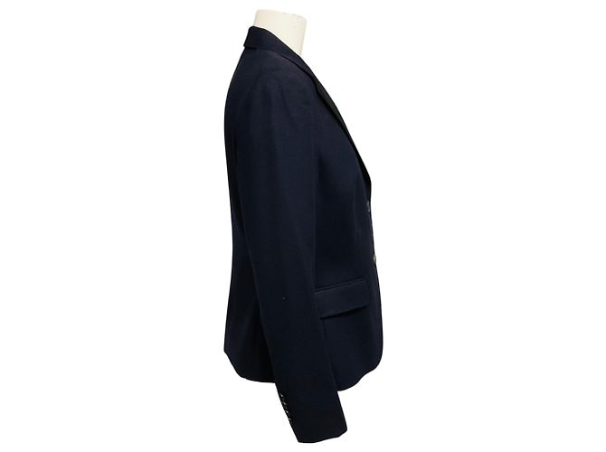 Brioni Navy Blue Silk Lined Two Button Wool Blazer Jacket - view 2