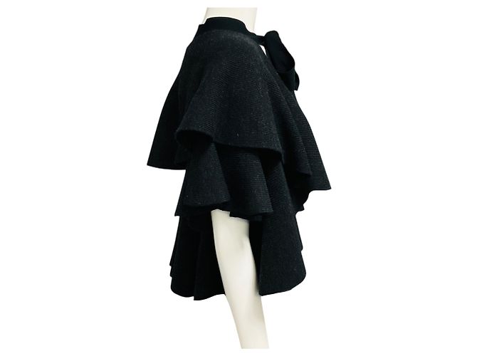 Paule Ka Cropped Wollstrick-Cardigan in Anthrazitgrau - Ansicht 2