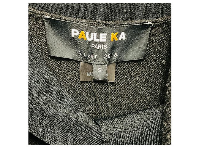 Paule Ka Cropped Wollstrick-Cardigan in Anthrazitgrau - Ansicht 4
