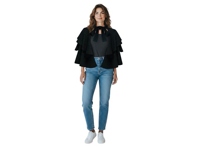 Paule Ka Cropped Wollstrick-Cardigan in Anthrazitgrau - Ansicht 6