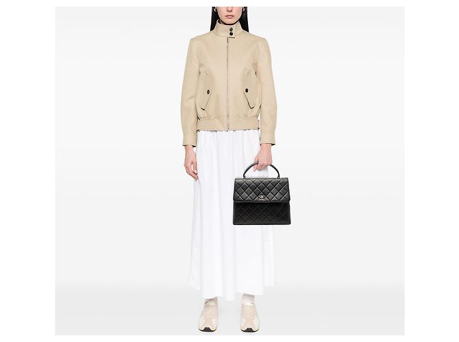 Bolsa Chanel Kelly Top Handle em pele de cordeiro acolchoada preta Preto - vista 8