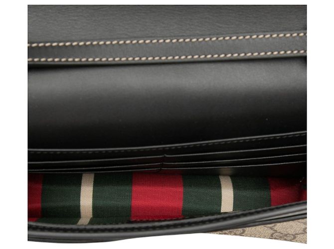 Borsa a tracolla Gucci GG Supreme Web Beige - vista 4