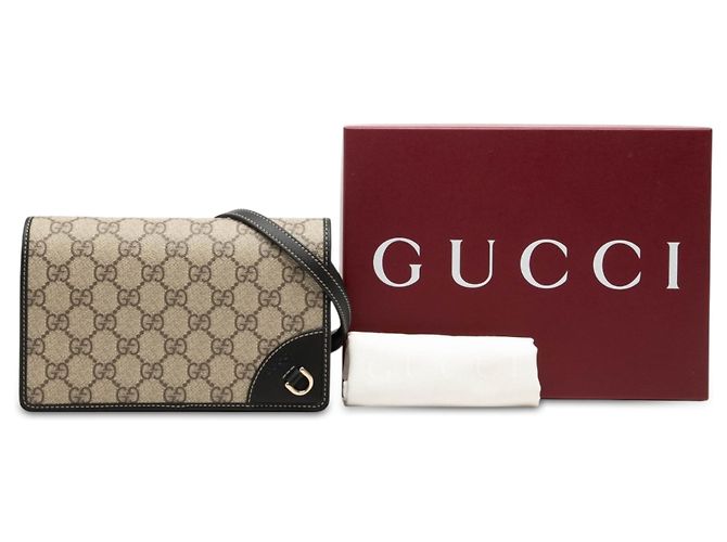 Borsa a tracolla Gucci GG Supreme Web Beige - vista 7