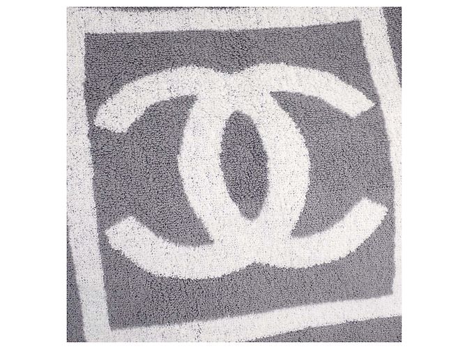 Borsa da spiaggia Chanel CC Terry Cloth Sports Line Grigia Grigio - vista 6
