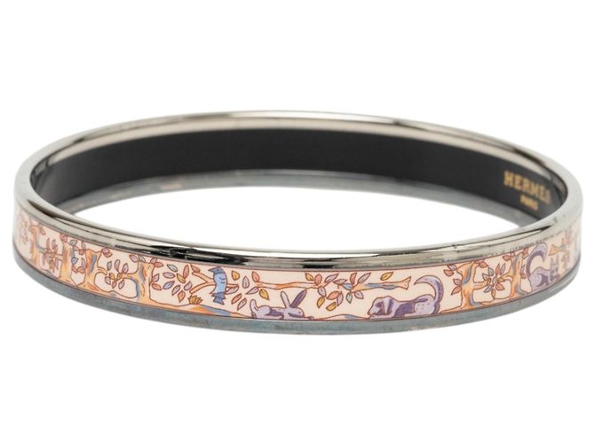 Bracciale rigido Hermès Narrow Enamel Forest Animals Rosa 65 - vista 2