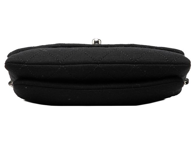 Borsa a tracolla Chanel Mini CC in jersey matelassé nero - vista 3