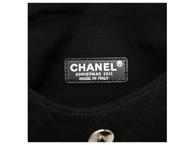 Borsa a tracolla Chanel Mini CC in jersey matelassé nero - vista 5