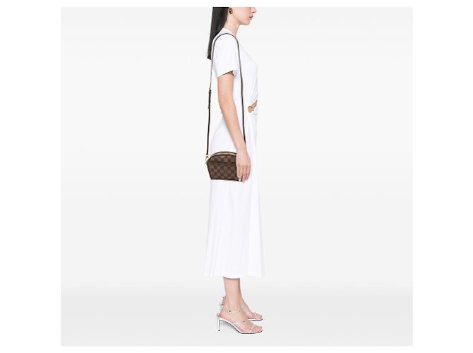 Borsa a tracolla Louis Vuitton Damier Ebene Ipanema Pochette Marrone - vista 7