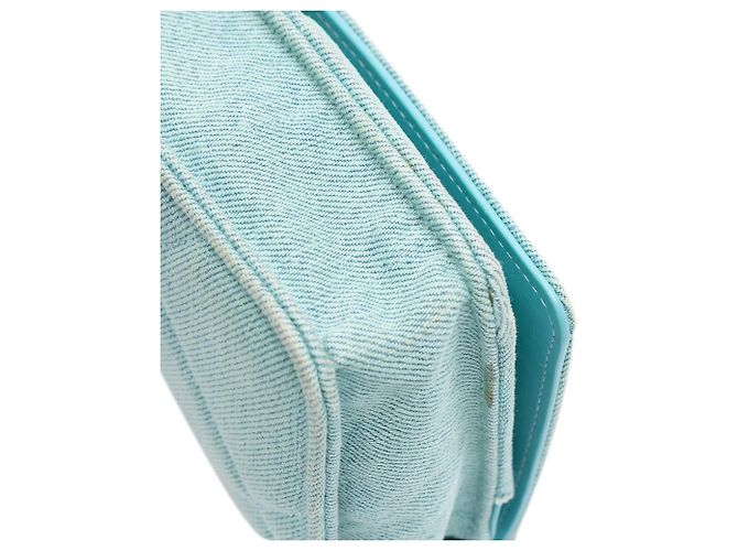 Borsa Chanel Denim 19 Wallet on Chain Blu - vista 11