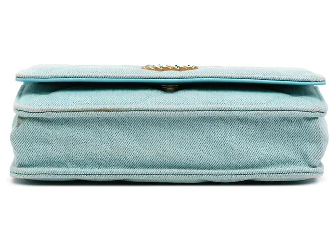 Borsa Chanel Denim 19 Wallet on Chain Blu - vista 3