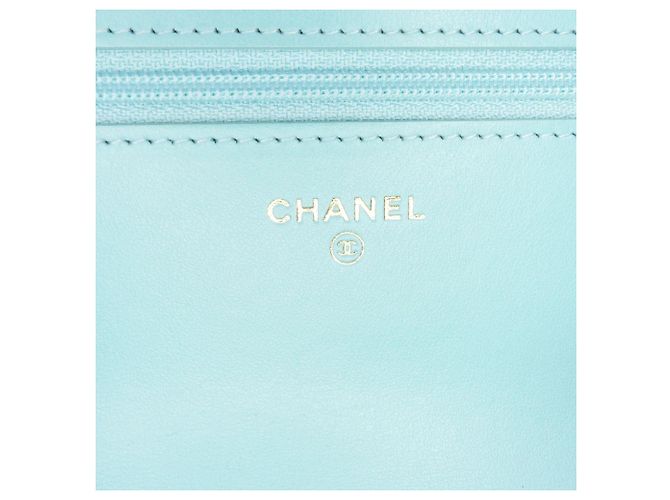 Borsa Chanel Denim 19 Wallet on Chain Blu - vista 6