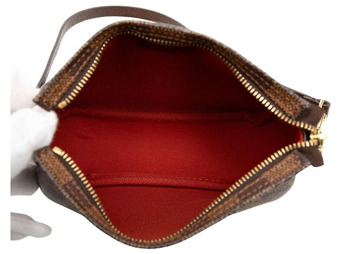 Borsa a mano Louis Vuitton Damier Ebene Trousse Pochette Marrone - vista 4