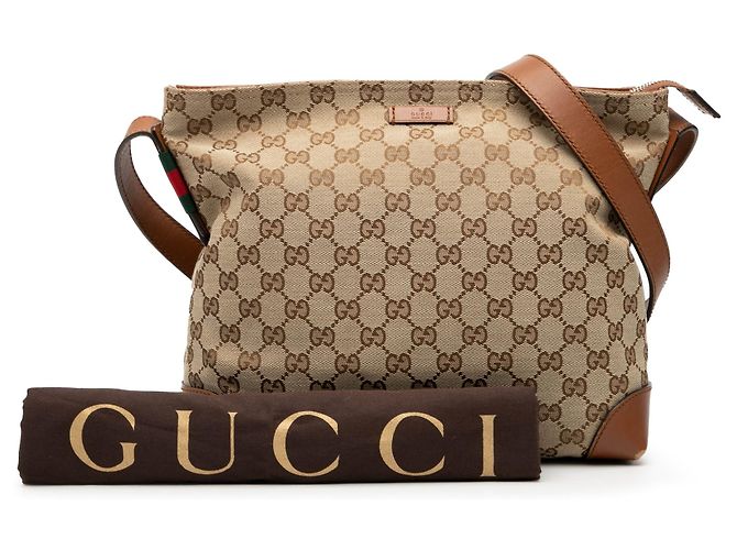 Borsa a tracolla Gucci GG Canvas Web marrone - vista 10