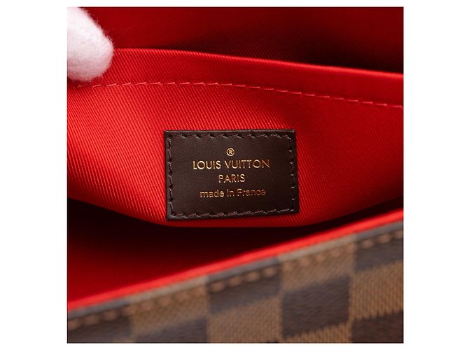 Borsa Louis Vuitton Damier Ebene Croisette Marrone - vista 5