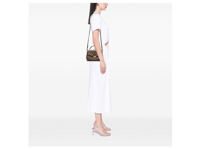 Borsa Louis Vuitton Damier Ebene Croisette Marrone - vista 6